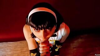 The nun came to pray for my soul on Halloween night, but she fucked me