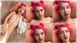 The cute girl plays with her pretty pussy in a captivating video