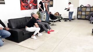 Backstage Mega Gangbang with Monika Fox and intense action