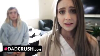 Stepdad punishes his two stepdaughters for disobeying him, Minxx Marley and Laney Grey