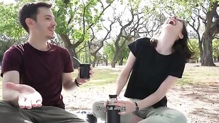 A day at the park turns into a risky public blowjob adventure