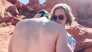 Public sex in the desert with a friend and husband
