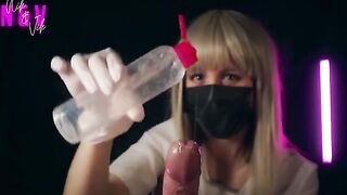 A crazy nurse brings guys to a strong orgasm twice