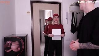 The delivery girl is not always a boy, sometimes she can be a seductive woman