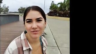 Girl picked up in the park, I came inside her wet pussy