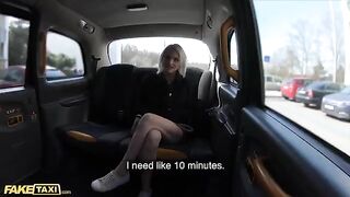A cute young model got her pussy stretched hard by a thick cock in Fake Taxi