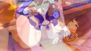 Genshin Impact animated porn with Lisa, Eula, and Jean in bath