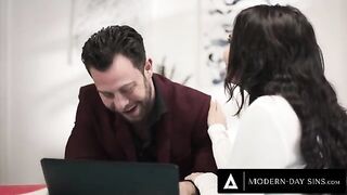 Rough sex continues with Violet Starr despite interruptions