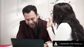 Rough sex continues with Violet Starr despite interruptions