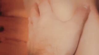 My fat wife with big tits fucks me and comes on her boobs