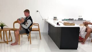 The girl cheated on her boyfriend, the cuckold got pleasure from it