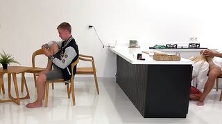 The girl cheated on her boyfriend, the cuckold got pleasure from it