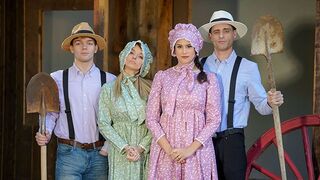 Hot busty step moms Penny Barber and Pristine Edge fucking their Amish step sons