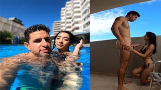 Babe Argentina has sex in the swimming pool