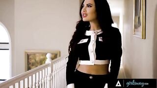 Bella Rolland cheats on her GF with the stacked mistress Bunny Colby in a steamy scene