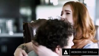 YouTuber's old house mid-air action with petite redhead Madi Collins and intense Robby Echo