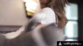 Blonde roommate throws a pillow fight with busty Gabbie Carter and Eliza Ibarra