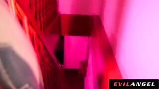 Hot Euro girl gets her asshole gapped by evil anal gangbang