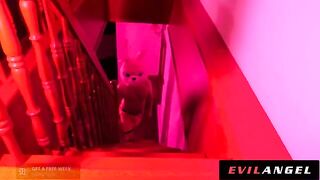 Hot Euro girl gets her asshole gapped by evil anal gangbang