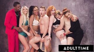 A sexy Christmas orgy with stunning stars, featuring intense action and passionate encounters
