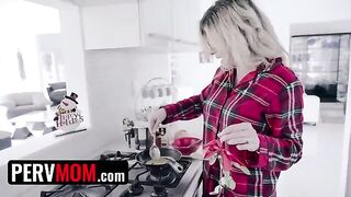 Cory Chase, the busty stepmom, gifts her son with a present early