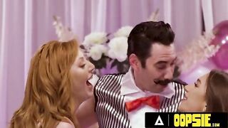 Lauren Phillips and April Olsen play PIN THE SOCK ON THE COCK in an intense threesome