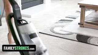 Latina step sister Karmen Santana getting fucked by her stepbrother in a taboo scene
