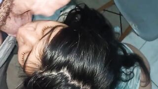 He sucks my dick and asks for ass sex, filling his ortho with milk