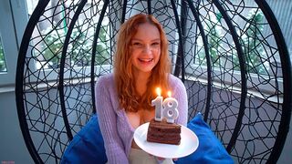 A skinny girl was fucked on her 18th birthday in a real couple scene