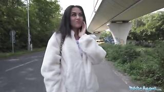 Petite teen nearly gets hit by taxi, has sex instead