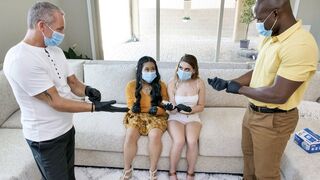 Step daughters Sera Ryder and Alona Bloom got their pussies fresh and clean