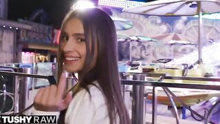 TUSHYRAW Perfect petite Vanessa experiences intense ass stretching in a steamy session