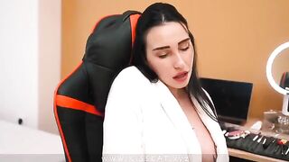 A step mom gets her boy's dick inside her after he jerks off
