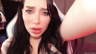 A young gamer girl cheats on her BF with a stepbrother in a steamy scene