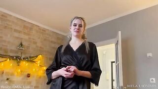 The stepson is growing up, so his stepmom invited him to her room