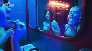 Girl was fond of sex and tasted in the toilet of the night club