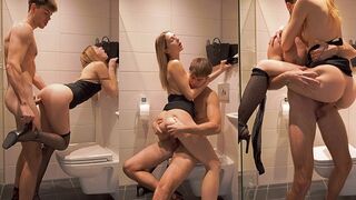 Pervert guy fucks his step sister in the bathroom wearing sexy stockings