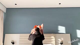 The guy strongly fucked his girlfriend in her wet pussy