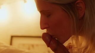 A beautiful woman gave her husband a pleasant surprise before bedtime