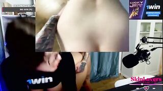 Skinloverss streamer girl gets fucked during a donation stream