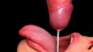 The best blowjob with cum in mouth and sloppy dick sucking ASMR
