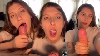 Guy convinced his stepsister to make a blowjob for money