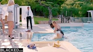 Two hungry girls Kaisa and Eveline share a big black cock of hotel employee in steamy threesome