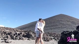 We climbed a volcano and he exploded into my mouth
