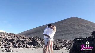 We climbed a volcano and he exploded into my mouth