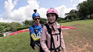Sexx Sexxx squirts while paragliding in Costa Rica, experiencing intense orgasms and wetness