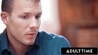 Passionate sex with a real couple, Vanna Bardot and Codey Steele, on a couch scene