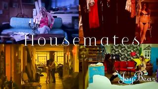 Two bisexual artists, Amber Nevada and Stella Cox, enjoy a hot threesome with a stud