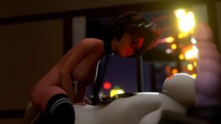 Aunt Cass shakes big ass on Baymax’s cock in this hot scene