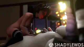 Aunt Cass shakes big ass on Baymax’s cock in this hot scene